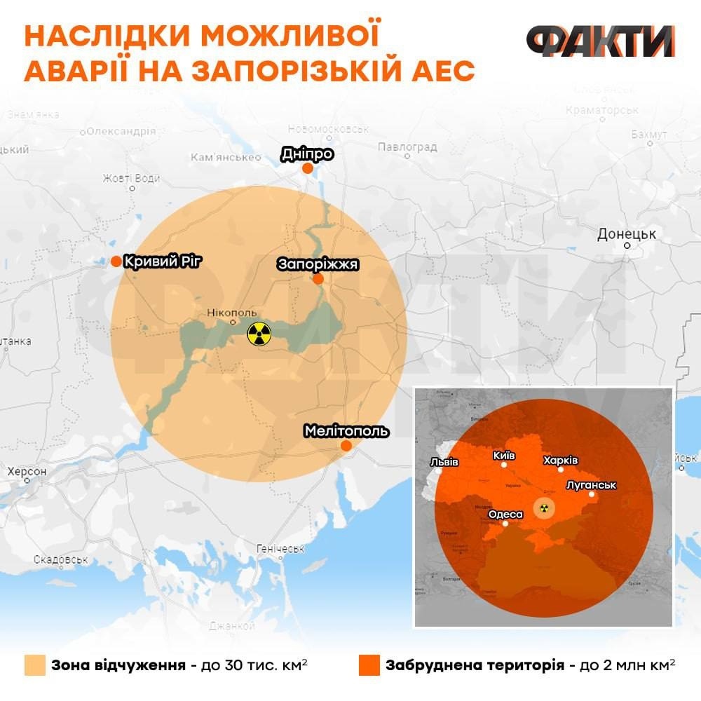 Зона відчуження внаслідок підриву Запорізької АЕС