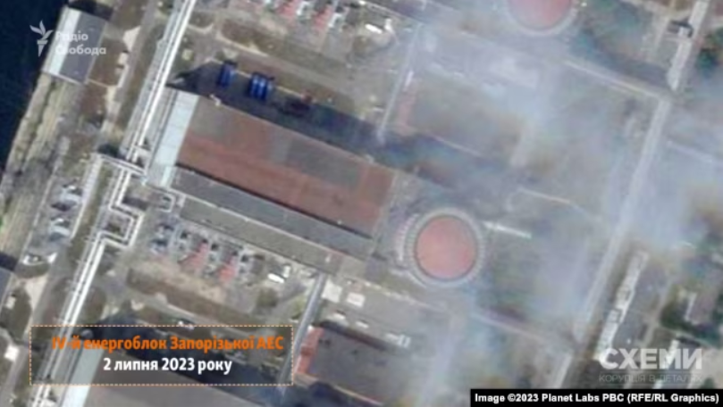 Фото дахів енергоблоків ЗАЕС від 2 липня 2023 року